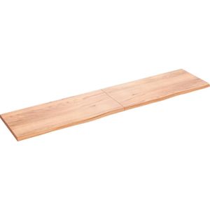 vidaXL Tafelblad 220x50x(2-4)cm behandeld massief eikenhout lichtbruin