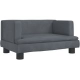 VidaXL Kinderbank 60x40x30 cm Fluweel Donkergrijs