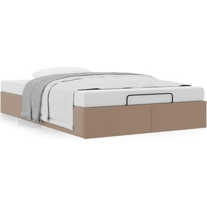 vidaXL Bedframe zonder matras 120x190 cm kunstleer cappuccinokleurig