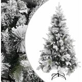 vidaXL Kerstboom met dennenappels en sneeuw 195 cm PVC en PE