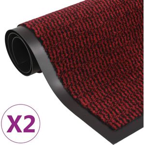 VidaXL-Droogloopmatten-2-st-rechthoekig-getuft-90x150-cm-rood