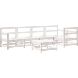 vidaXL 6-delige Loungeset massief grenenhout wit
