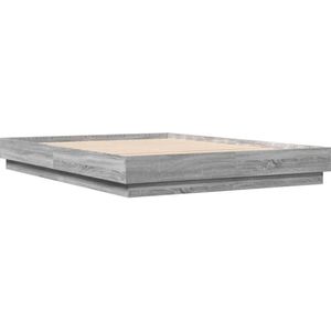 vidaXL Bedframe bewerkt hout grijs sonoma eikenkleurig 150x200 cm