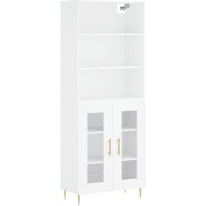 vidaXL Hoge kast 69,5x34x180 cm bewerkt hout wit