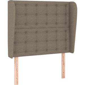 vidaXL Hoofdbord met randen 103x23x118/128 cm stof taupe