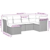 vidaXL 6-delige Loungeset met kussens poly rattan lichtgrijs