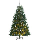 vidaXL Kunstkerstboom met scharnieren 300 LED's en kerstballen 240 cm