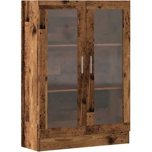 vidaXL Boekenkast 82,5x30,5x115 cm bewerkt hout oud houtkleurig