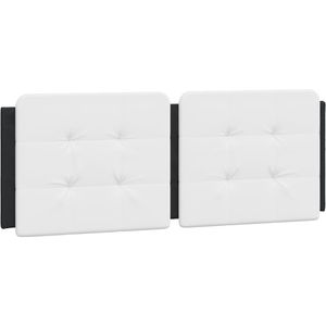 vidaXL Hoofdbordkussen 140 cm kunstleer wit en zwart