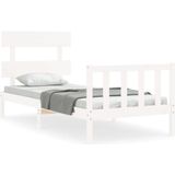 vidaXL Bedframe zonder matras massief grenenhout wit 140x200 cm