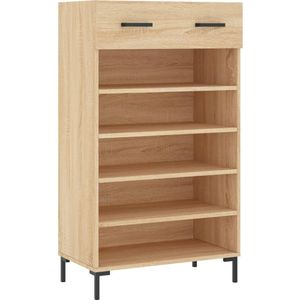 VidaXL Schoenenkast 60x35x105 cm - Bewerkt Hout - Sonoma Eikenkleurig