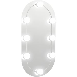 vidaXL Spiegel met LED-verlichting ovaal 60x30 cm glas