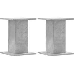 vidaXL Speakerstandaards 2 st 30x30x40 cm bewerkt hout betongrijs