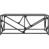 vidaXL - Salontafel - met - zwart - glazen - blad,5x50x41 - cm - staal