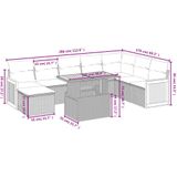 vidaXL - 9-delige - Loungeset - met - kussens - poly - rattan - zwart