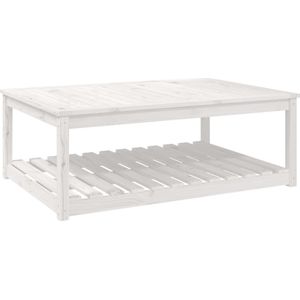 VidaXL Tuintafel 121x82,5x45 cm Massief Grenenhout Wit