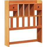 vidaXL Bed met boekenkast zonder matras grenenhout wasbruin 75x190 cm