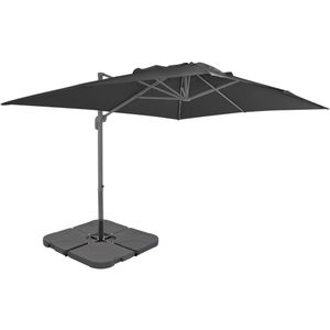 vidaXL Parasol met draagbare voet antracietkleurig