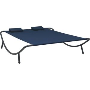 vidaXL Loungebed stof blauw