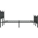 vidaXL - Bedframe - met - hoofd- - en - voeteneinde - metaal - zwartx190 - cm