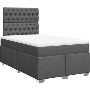 vidaXL - Boxspring - met - matras - stof - donkergrijsx190 - cm