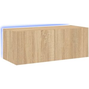 vidaXL Tv-wandmeubel met LED-verlichting 80x35x31 cm sonoma eikenkleur