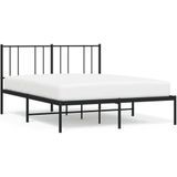 vidaXL-Bedframe-met-hoofdbord-metaal-zwart-140x200-cm