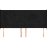 vidaXL Hoofdbord met randen 163x16x118/128 cm fluweel zwart