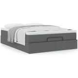 vidaXL - Ottoman - bed - met - matrasx200cm - stof - donkergrijs