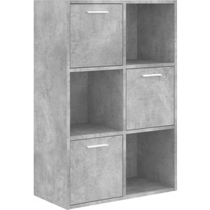 vidaXL Opbergkast 60x29,5x90 cm bewerkt hout betongrijs