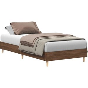 vidaXL Bedframe zonder matras 75x190 cm spaanplaat bruin eikenkleurig