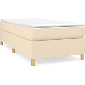 vidaXL Boxspringframe stof crèmekleurig 90x200 cm