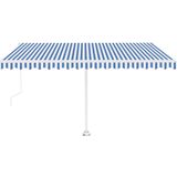 VidaXL Vrijstaande Automatische Luifel 450x300 cm - Blauw en Wit