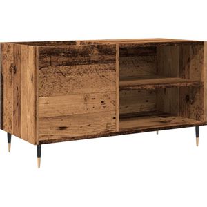 vidaXL Platenkast 84,5x38x48 cm bewerkt hout oud houtkleurig