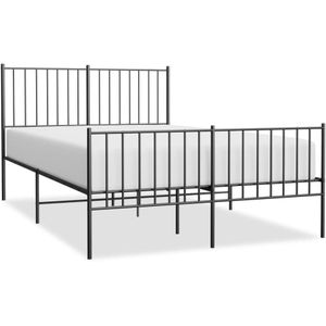 VidaXL Bedframe Metaal Zwart 120x190 cm - Hoofd- en Voeteneinde