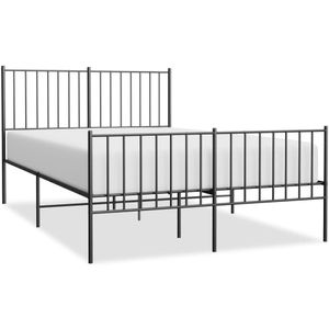 VidaXL Bedframe Metaal Zwart 120x190 cm - Hoofd- en Voeteneinde