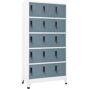 vidaXL Lockerkast 90x40x180 cm staal lichtgrijs en donkergrijs