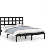 vidaXL-Bedframe-massief-hout-zwart-120x200-cm