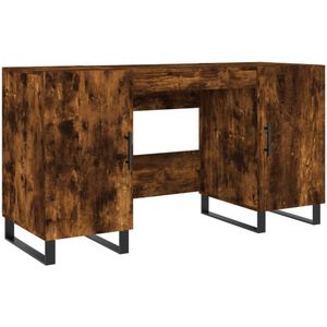 VidaXL Bureau 140x50x75 cm - Bewerkt Hout - Gerookt Eikenkleurig