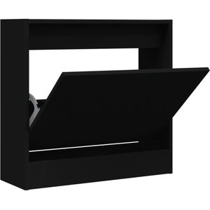 vidaXL Schoenenkast 60x21x57 cm bewerkt hout zwart