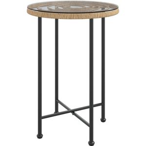 VidaXL Eettafel Ø55 cm Gehard Glas en Staal