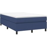 vidaXL Boxspring met matras stof blauw 120x190 cm