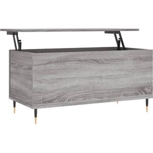 vidaXL Salontafel 90x44,5x45 cm bewerkt hout grijs sonoma eikenkleurig