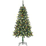 vidaXL Kunstkerstboom met verlichting en dennenappels 150 cm