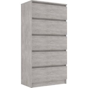 vidaXL Ladekast 60x35x121 cm bewerkt hout betongrijs