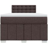 vidaXL Boxspring met matras stof donkerbruin 120x200 cm