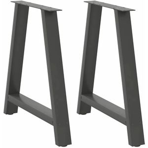 vidaXL Eettafelpoten 2 st A-vormig 70x(72-73) cm staal antraciet