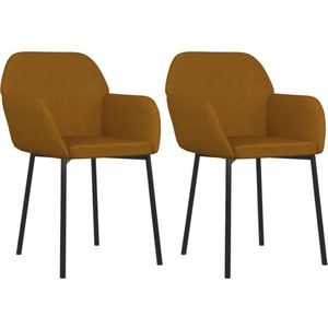 VidaXL Eetkamerstoelen 2 st. Fluweel Bruin