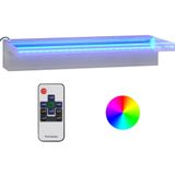 vidaXL Watervaloverlaat met RGB LED's 45 cm roestvrij staal