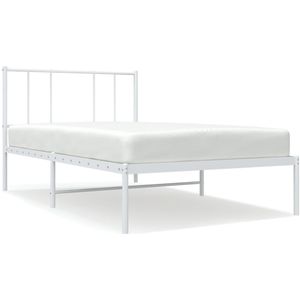 vidaXL-Bedframe-met-hoofdbord-metaal-wit-100x190-cm